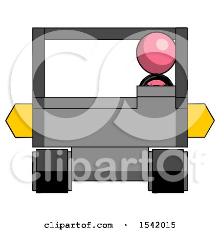 Pink Design Mascot Woman Driving Amphibious Tracked Vehicle Front View by Leo Blanchette
