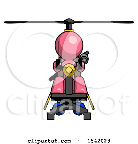 Pink Design Mascot Man Flying in Gyrocopter Front View by Leo Blanchette