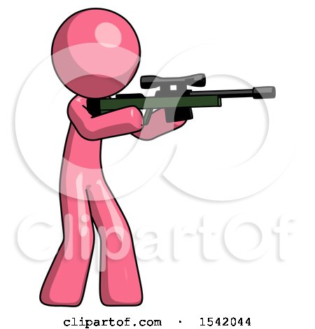 Pink Design Mascot Man Shooting Sniper Rifle by Leo Blanchette