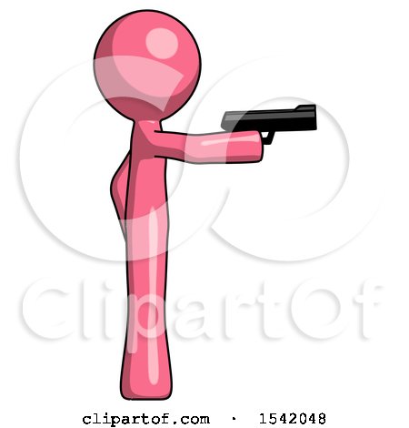 Pink Design Mascot Man Firing a Handgun by Leo Blanchette