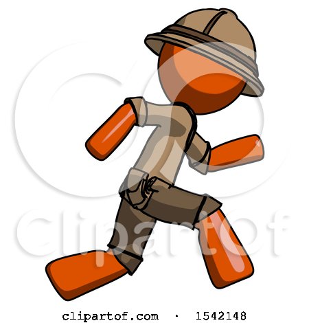 Orange Explorer Ranger Man Running Fast Right by Leo Blanchette
