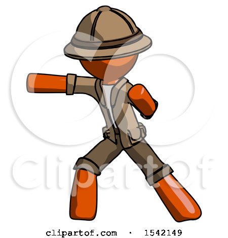 Orange Explorer Ranger Man Martial Arts Punch Left by Leo Blanchette