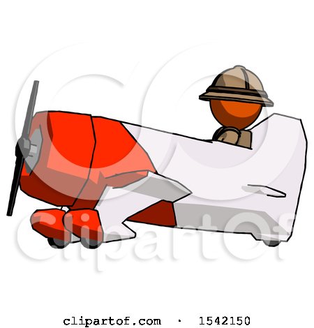 Orange Explorer Ranger Man in Geebee Stunt Aircraft Side View by Leo Blanchette