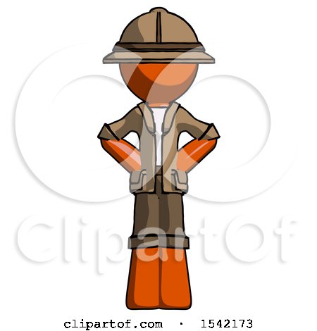 Orange Explorer Ranger Man Hands on Hips by Leo Blanchette