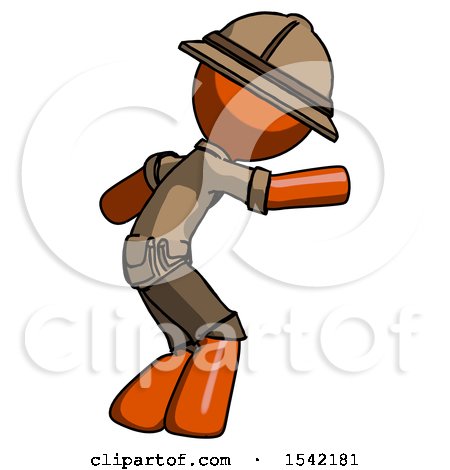 Orange Explorer Ranger Man Sneaking While Reaching for Something by Leo Blanchette