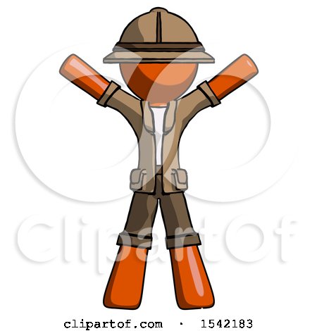 Orange Explorer Ranger Man Surprise Pose, Arms and Legs out by Leo Blanchette
