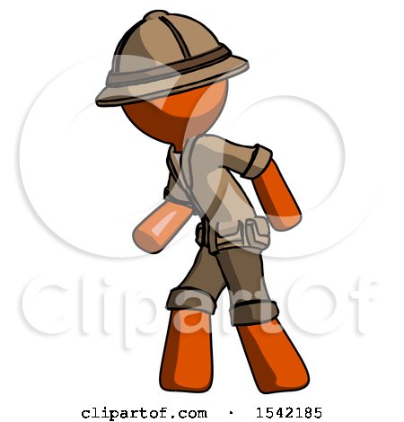 Orange Explorer Ranger Man Suspense Action Pose Facing Left by Leo Blanchette