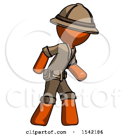Orange Explorer Ranger Man Suspense Action Pose Facing Right by Leo Blanchette