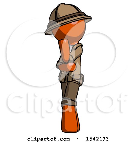 Orange Explorer Ranger Man Thinking, Wondering, or Pondering by Leo Blanchette