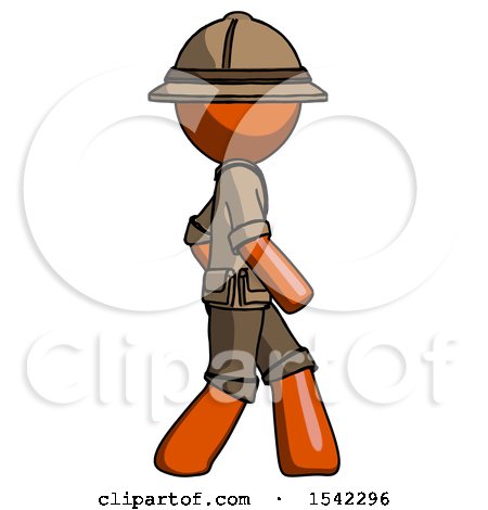 Orange Explorer Ranger Man Walking Right Side View by Leo Blanchette