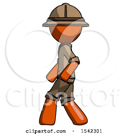 Orange Explorer Ranger Man Walking Left Side View by Leo Blanchette