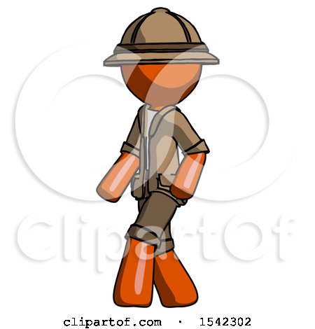 Orange Explorer Ranger Man Man Walking Turned Left Front View by Leo Blanchette