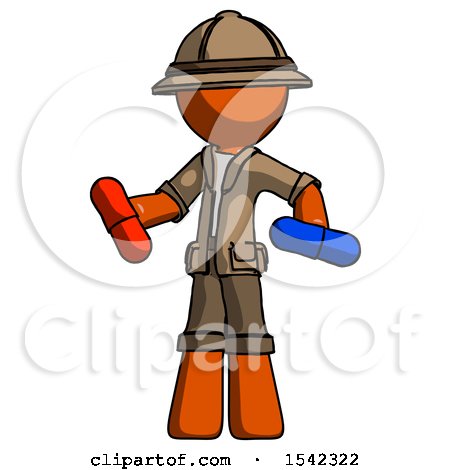Orange Explorer Ranger Man Red Pill or Blue Pill Concept by Leo Blanchette