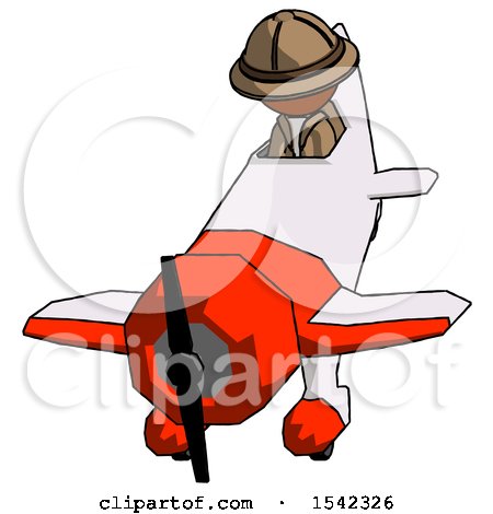 Orange Explorer Ranger Man in Geebee Stunt Plane Descending Front Angle View by Leo Blanchette