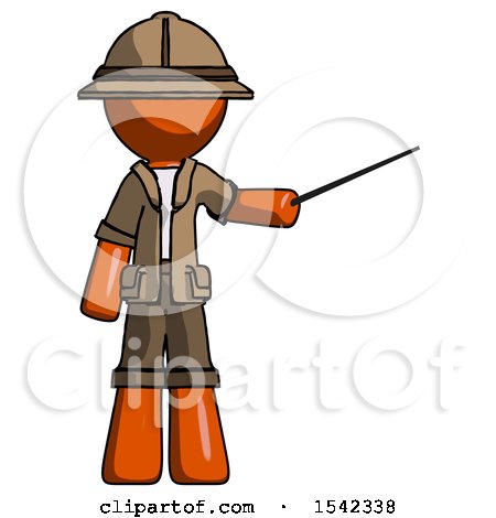 Orange Explorer Ranger Man Teacher or Conductor with Stick or Baton Directing by Leo Blanchette