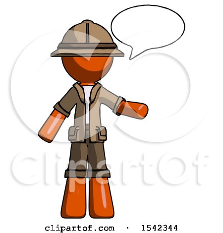 Orange Explorer Ranger Man with Word Bubble Talking Chat Icon by Leo Blanchette