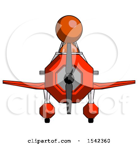 Orange Design Mascot Man in Geebee Stunt Plane Front View by Leo Blanchette