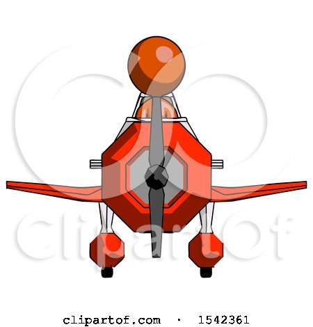 Orange Design Mascot Woman in Geebee Stunt Plane Front View by Leo Blanchette