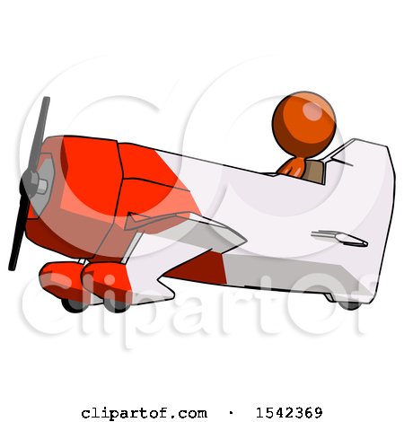 Orange Design Mascot Woman in Geebee Stunt Aircraft Side View by Leo Blanchette
