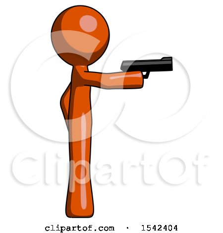 Orange Design Mascot Man Firing a Handgun by Leo Blanchette