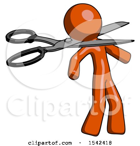 Orange Design Mascot Man Scissor Beheading Office Worker Execution by Leo Blanchette