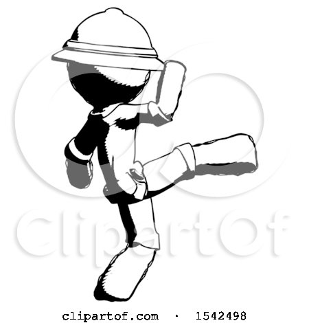 Ink Explorer Ranger Man Kick Pose by Leo Blanchette