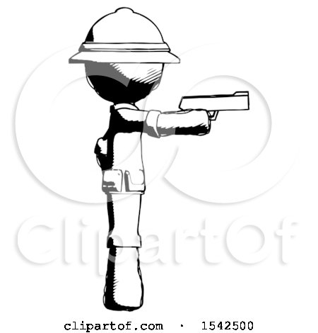 Ink Explorer Ranger Man Firing a Handgun by Leo Blanchette