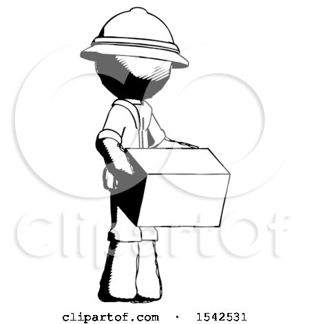 Ink Explorer Ranger Man Holding Package to Send or Recieve in Mail by Leo Blanchette