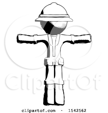 Ink Explorer Ranger Man T-Pose Arms up Standing by Leo Blanchette