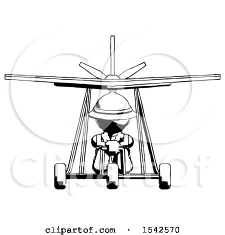 Ink Explorer Ranger Man in Ultralight Aircraft Front View by Leo Blanchette