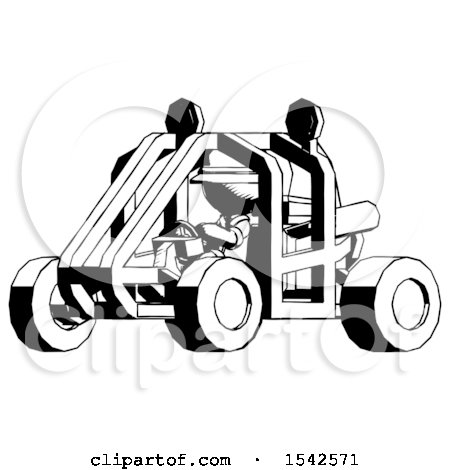 Ink Explorer Ranger Man Riding Sports Buggy Side Angle View by Leo Blanchette