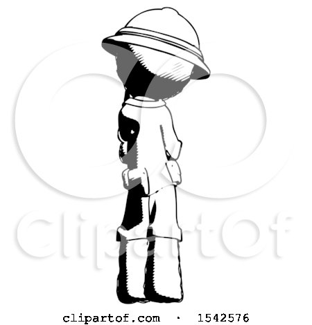 Ink Explorer Ranger Man Thinking, Wondering, or Pondering Rear View by Leo Blanchette