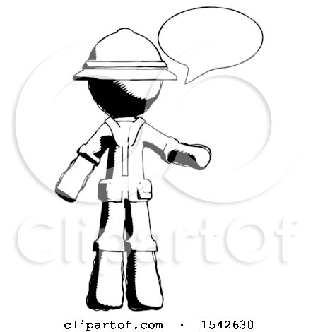 Ink Explorer Ranger Man with Word Bubble Talking Chat Icon by Leo Blanchette