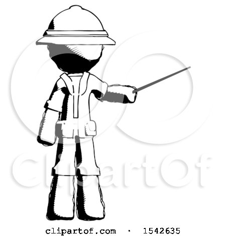 Ink Explorer Ranger Man Teacher or Conductor with Stick or Baton Directing by Leo Blanchette