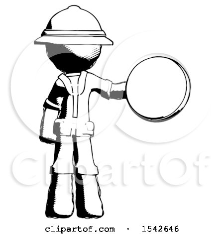 Ink Explorer Ranger Man Holding a Large Compass by Leo Blanchette