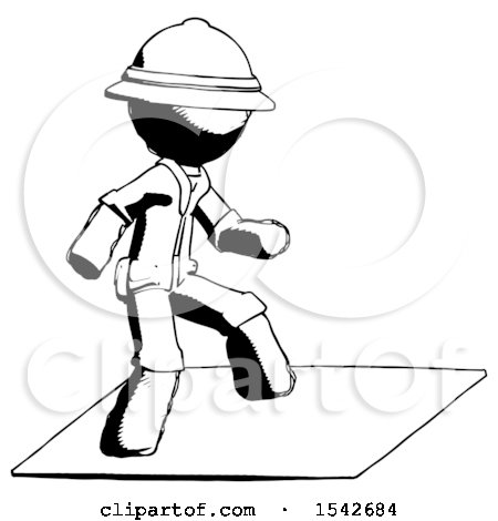 Ink Explorer Ranger Man on Postage Envelope Surfing by Leo Blanchette
