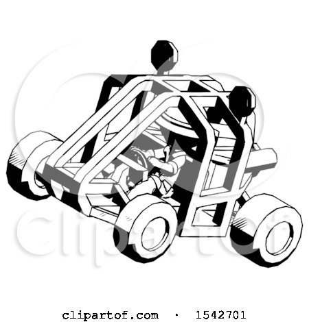 Ink Explorer Ranger Man Riding Sports Buggy Side Top Angle View by Leo Blanchette