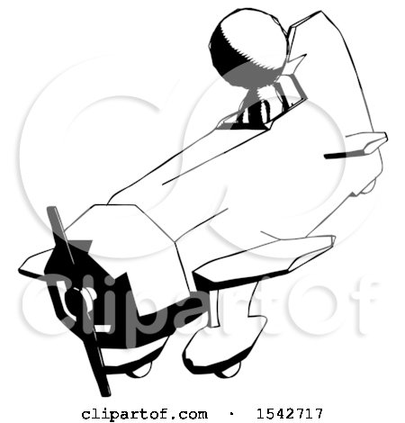 Ink Design Mascot Man in Geebee Stunt Plane Descending View by Leo Blanchette