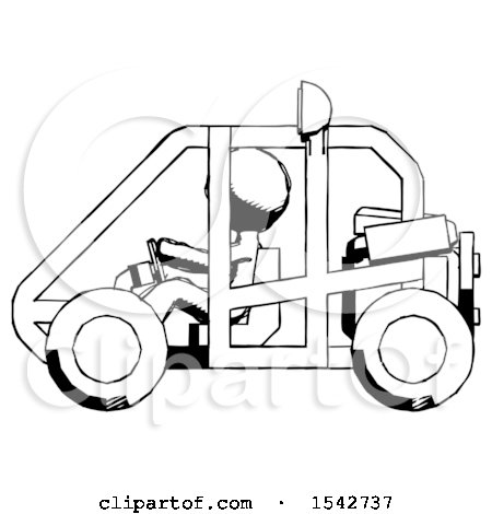 Ink Design Mascot Man Riding Sports Buggy Side View by Leo Blanchette