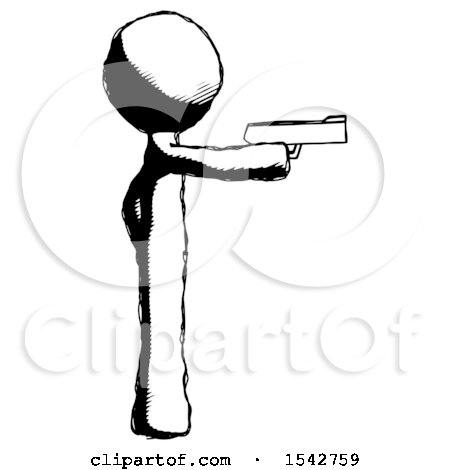 Ink Design Mascot Man Firing a Handgun by Leo Blanchette