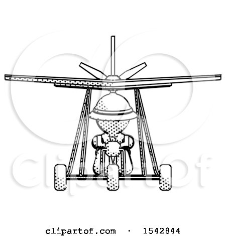 Halftone Explorer Ranger Man in Ultralight Aircraft Front View by Leo Blanchette