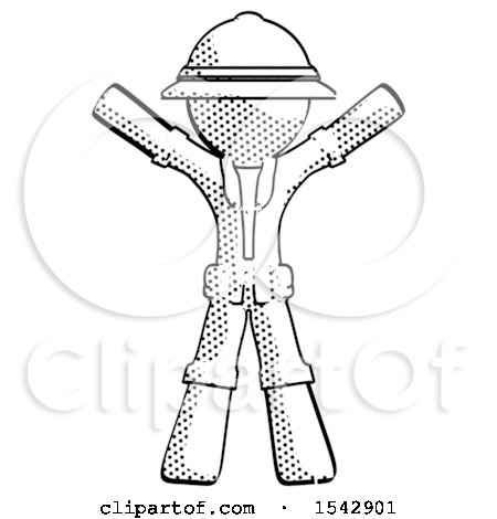 Halftone Explorer Ranger Man Surprise Pose, Arms and Legs out by Leo Blanchette