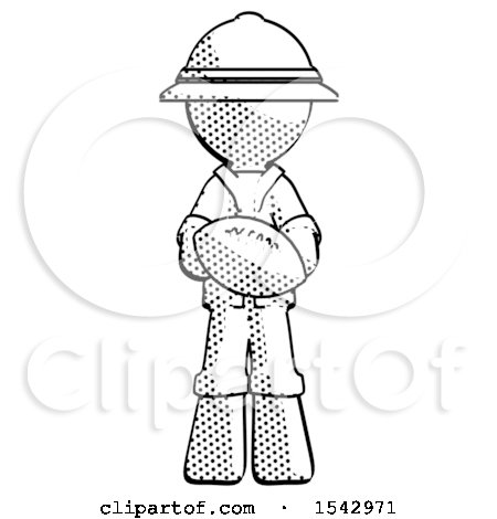 Halftone Explorer Ranger Man Giving Football to You by Leo Blanchette