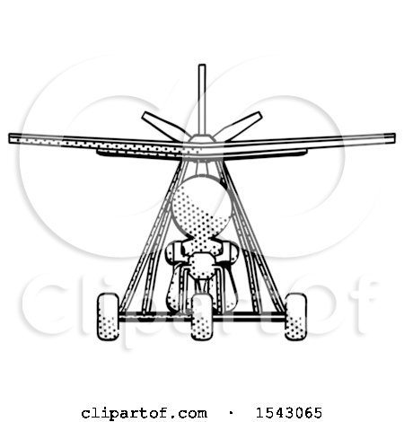 Halftone Design Mascot Man in Ultralight Aircraft Front View by Leo Blanchette