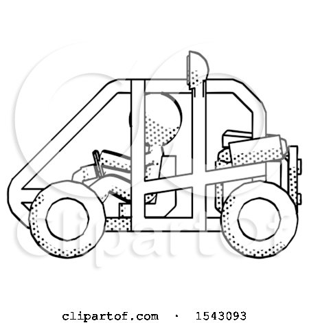 Halftone Design Mascot Man Riding Sports Buggy Side View by Leo Blanchette