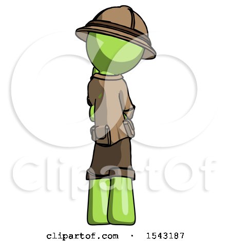 Green Explorer Ranger Man Thinking, Wondering, or Pondering Rear View by Leo Blanchette