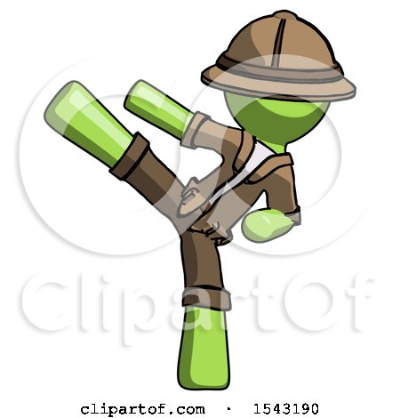 Green Explorer Ranger Man Ninja Kick Left by Leo Blanchette