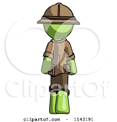 Green Explorer Ranger Man Walking Away, Back View by Leo Blanchette