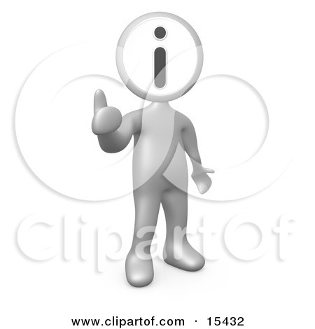 Silver Person With An I For Information Head Giving The Thumbs Up  Posters, Art Prints