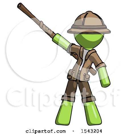Green Explorer Ranger Man Bo Staff Pointing up Pose by Leo Blanchette